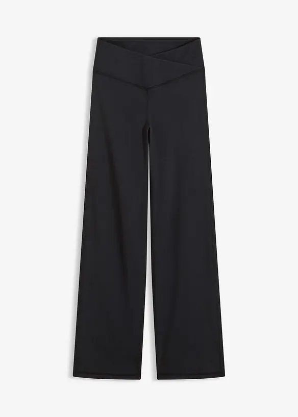 Thermo Sporthose aus weichem Material, gerades Bein in schwarz von vorne - bonprix