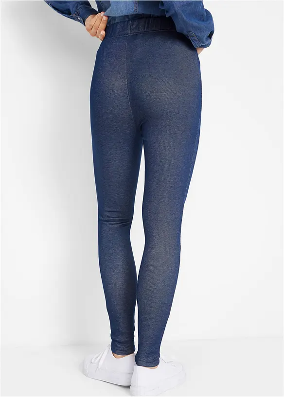 Thermo-Leggins in Jeansoptik in blau von hinten - bonprix