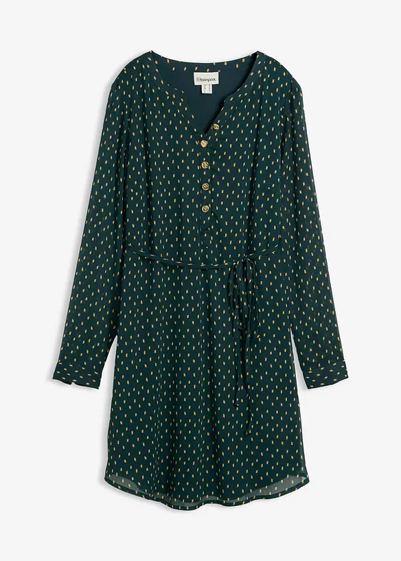 2-in-1 Umstands- und Stillkleid aus Chiffon in grün von vorne - bonprix