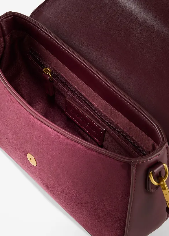 Kleine Umhängetasche mit Schnallendetail in rot geöffnet - bonprix