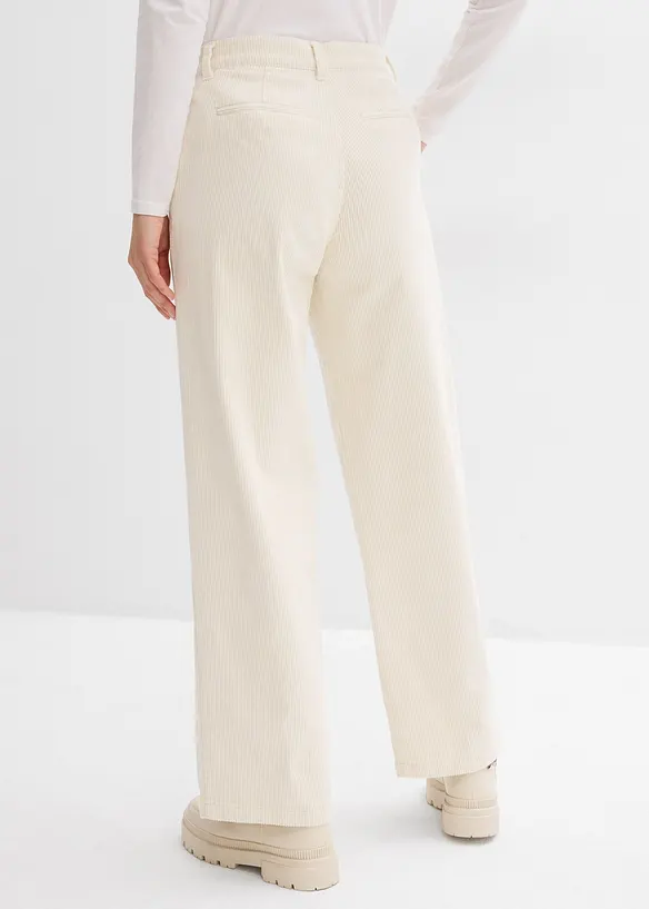 Weite Cordhose aus Baumwoll-Mix in weiß von hinten - bonprix Weite Cordhose aus Baumwoll-Mix in weiß von hinten - bonprix