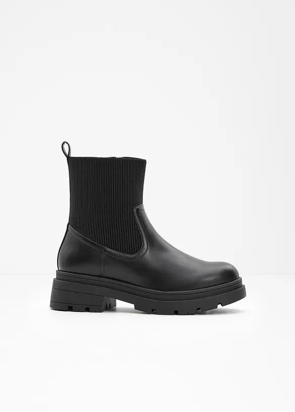 Chelsea-Boots mit flexiblem Schaft in schwarz - bonprix