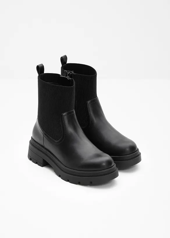 Chelsea-Boots mit flexiblem Schaft in schwarz - bonprix
