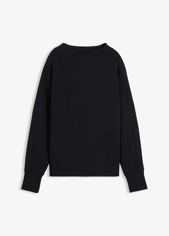 Oversize Sweatshirt aus weichem Scuba in schwarz von vorne - bonprix Oversize Sweatshirt aus weichem Scuba in schwarz von vorne - bonprix