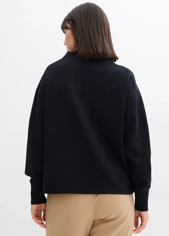 Oversize Sweatshirt aus weichem Scuba in schwarz von hinten (im Anschnitt) - bonprix Oversize Sweatshirt aus weichem Scuba in schwarz von hinten (im Anschnitt) - bonprix