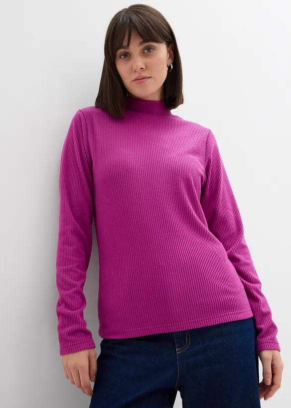 Thermoshirt mit Stehkragen in lila von vorne (im Anschnitt) - bonprix Thermoshirt mit Stehkragen in lila von vorne (im Anschnitt) - bonprix