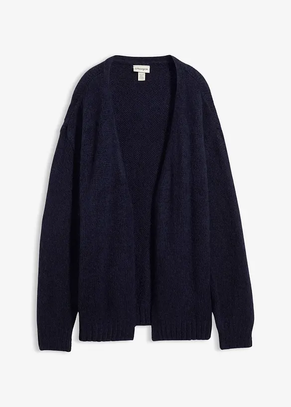 Oversize-Grobstrickjacke in blau von vorne - bonprix