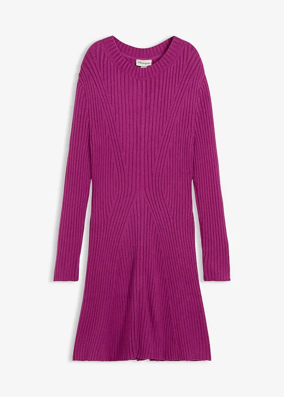 Mini-Strickkleid aus softem Viskose-Mix in lila von vorne - bonprix