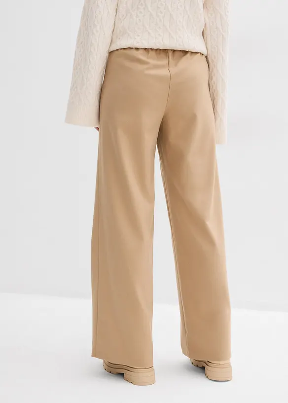 Hose in Wolloptik aus Viskose-Mix in beige von hinten - bonprix Hose in Wolloptik aus Viskose-Mix in beige von hinten - bonprix