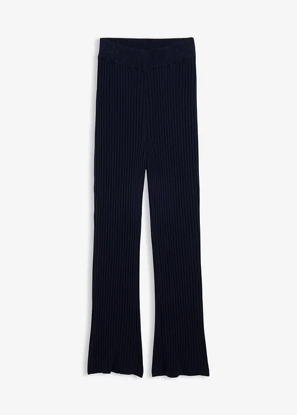 Strickhose aus softem Viskose-Mix in blau von vorne - bonprix