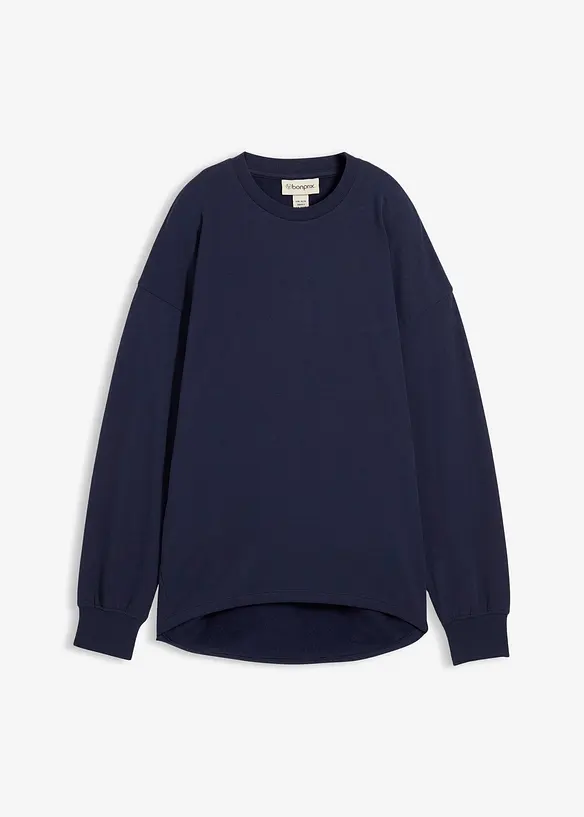 Oversize Sweatshirt in blau von vorne - bonprix