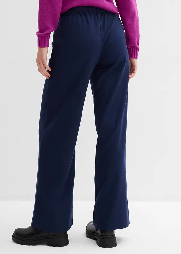 Hose in Wolloptik aus Viskose-Mix in blau von hinten - bonprix Hose in Wolloptik aus Viskose-Mix in blau von hinten - bonprix