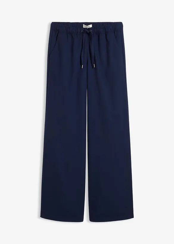 Hose in Wolloptik aus Viskose-Mix in blau von vorne - bonprix Hose in Wolloptik aus Viskose-Mix in blau von vorne - bonprix