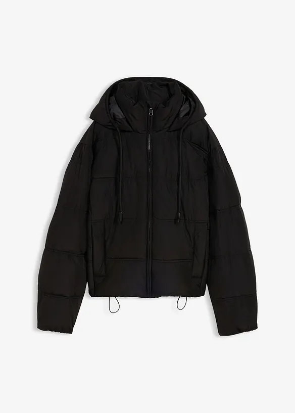 Kurze Steppjacke in schwarz von vorne - bonprix