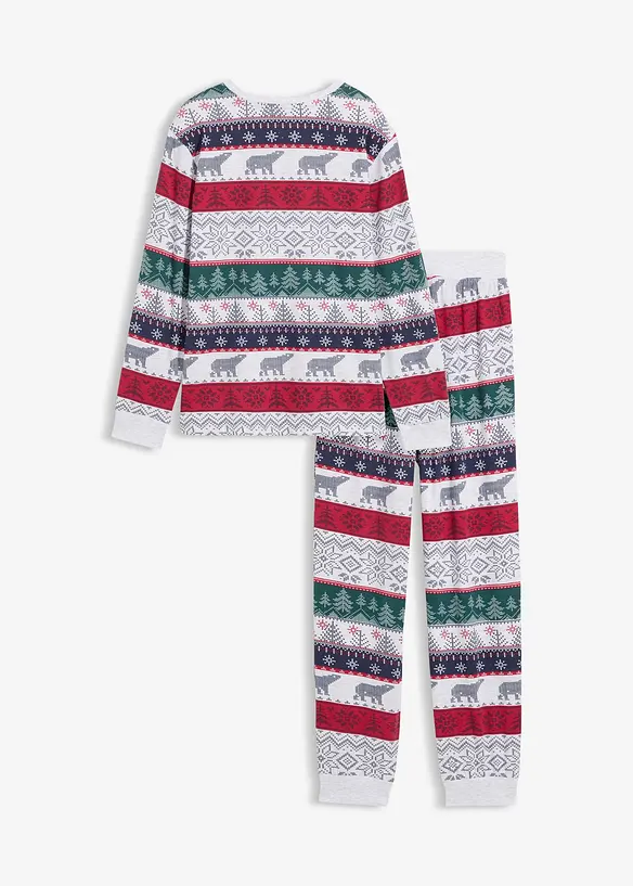Kinder Pyjama mit weicher Bio-Baumwolle in weiß von hinten - bonprix