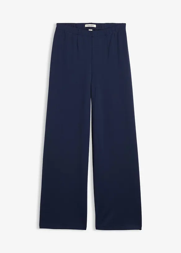 Marlenehose aus bequemen Punto di Roma in blau von vorne - bonprix