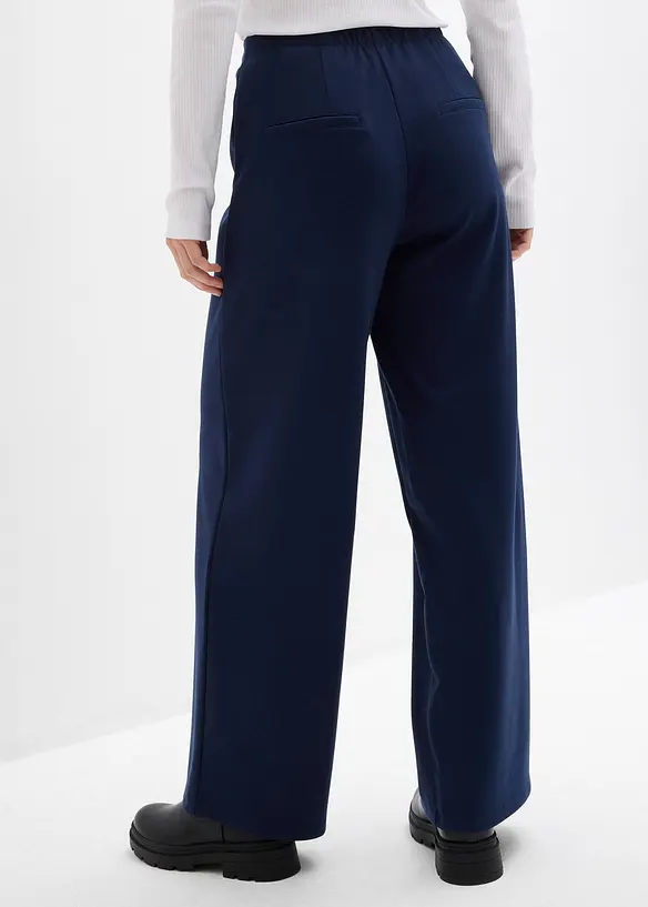 Marlenehose aus bequemen Punto di Roma in blau von hinten - bonprix