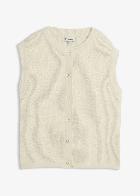 Grobstrick-Pullunder in beige von vorne - bonprix