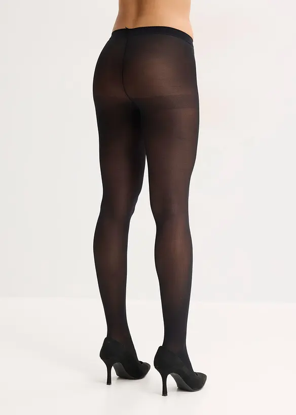 Strumpfhose 50 DEN (2er Pack) in schwarz von hinten - bonprix