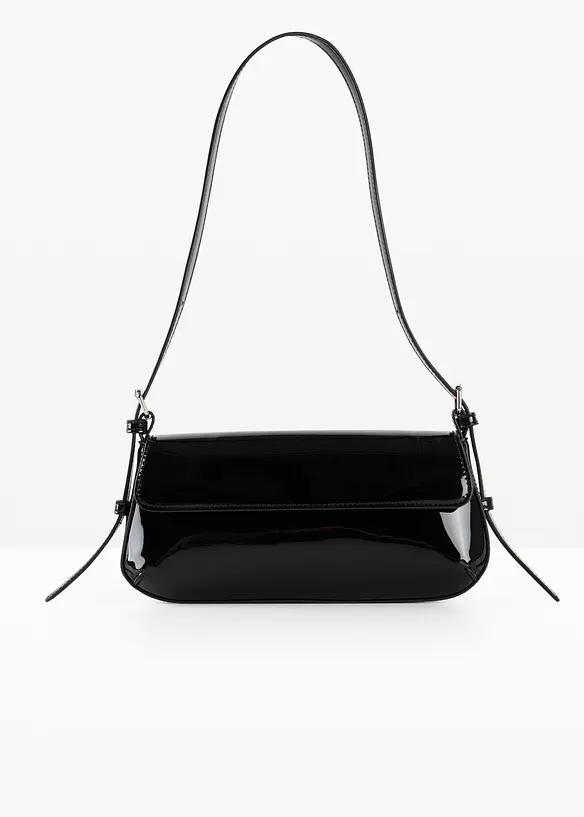 Lacktasche in schwarz von vorne - bonprix
