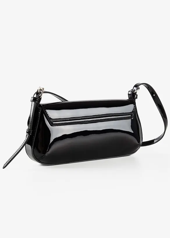 Lacktasche in schwarz von hinten - bonprix