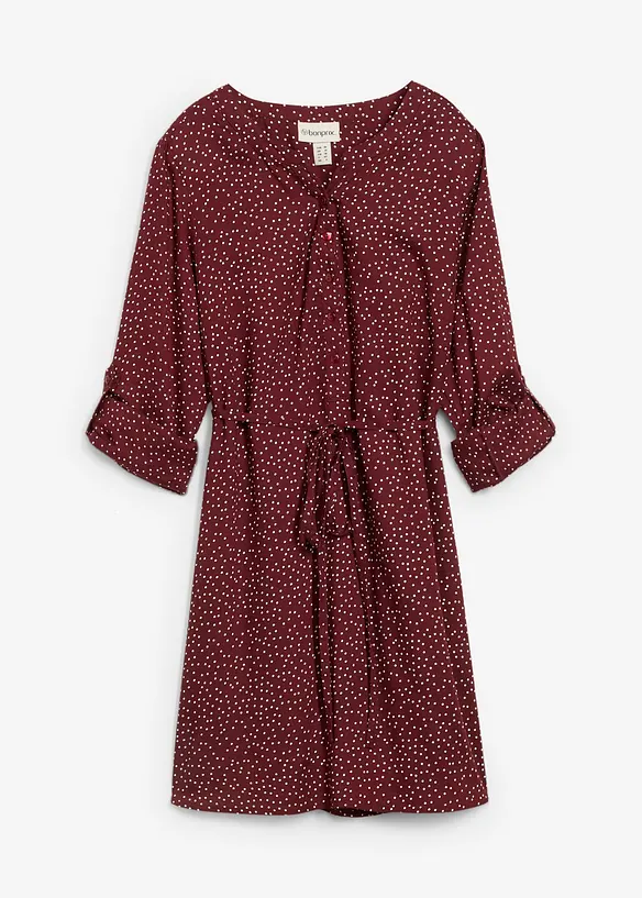 2-in-1 Umstands- und Stillblusenkleid aus fließender Viskose in rot von vorne - bonprix