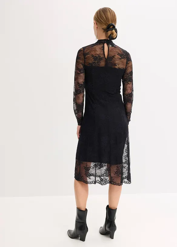 Kleid in schwarz von hinten (Totalaufnahme) - bonprix