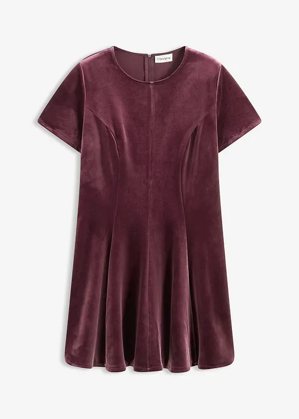 Minikleid aus softem Samt in rot von vorne - bonprix Minikleid aus softem Samt in rot von vorne - bonprix