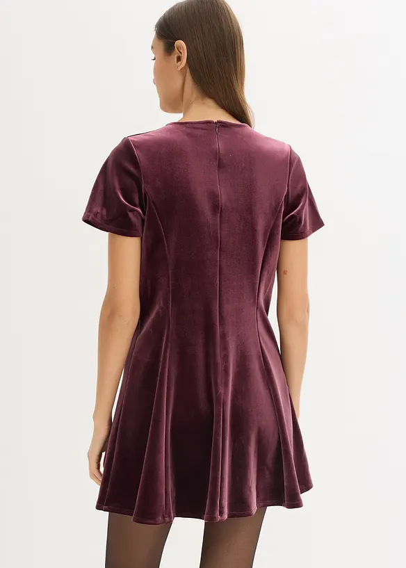 Minikleid aus softem Samt in rot von hinten (Totalaufnahme) - bonprix Minikleid aus softem Samt in rot von hinten (Totalaufnahme) - bonprix