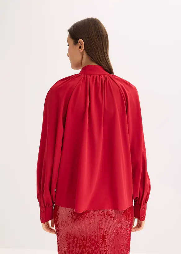 Schluppenbluse in rot von hinten (im Anschnitt) - bonprix