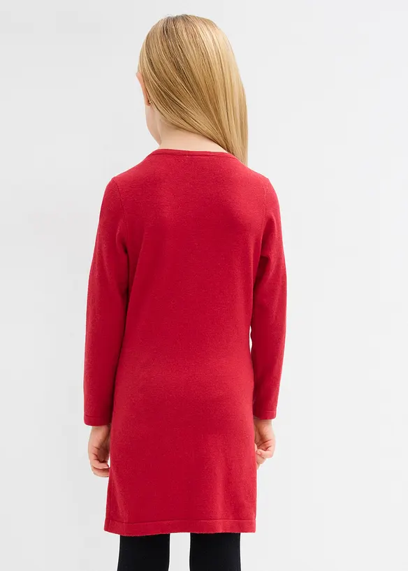 Strickkleid aus softem Viskose-Mix in rot von hinten (Totalaufnahme) - bonprix