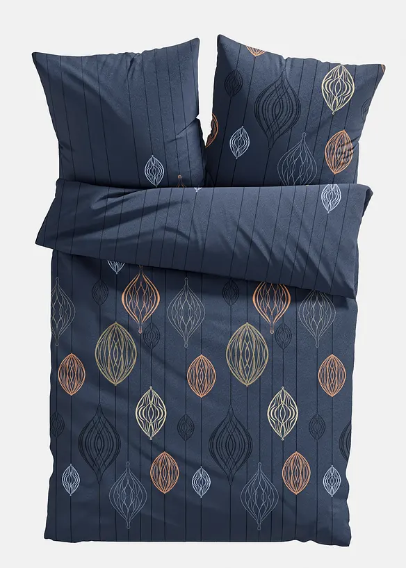 Biber-Bettwäsche in blau von vorne - bonprix
