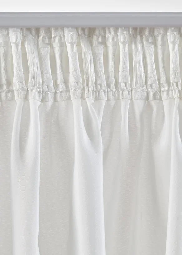 Halbtransparente Vorhänge aus recyceltem Polyester (2er Pack) in weiß - bonprix