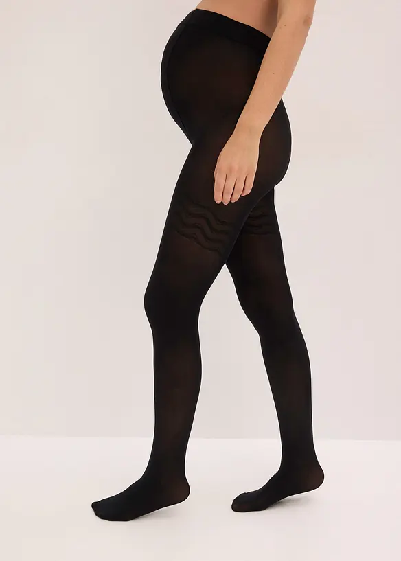 Schwangerschafts-Strumpfhose 50 DEN in schwarz von vorne - bonprix