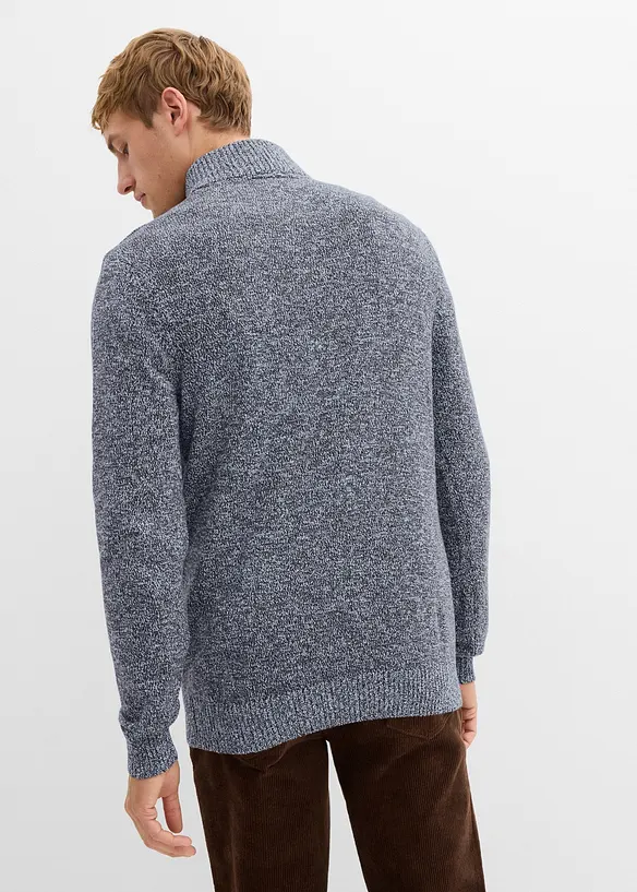 Troyer-Pullover mit reiner Baumwolle in blau von hinten (im Anschnitt) - bonprix