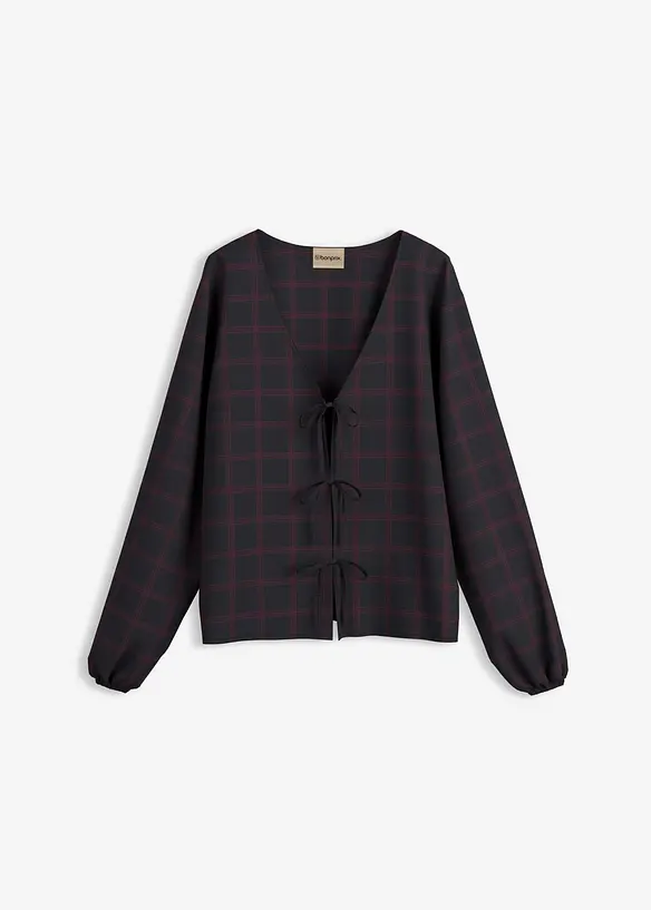 Weite Bluse aus softer Viskose in schwarz von vorne - bonprix