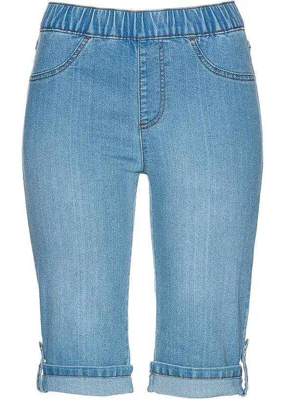 Jeans-Bermuda mit Bequembund in blau von vorne - bonprix