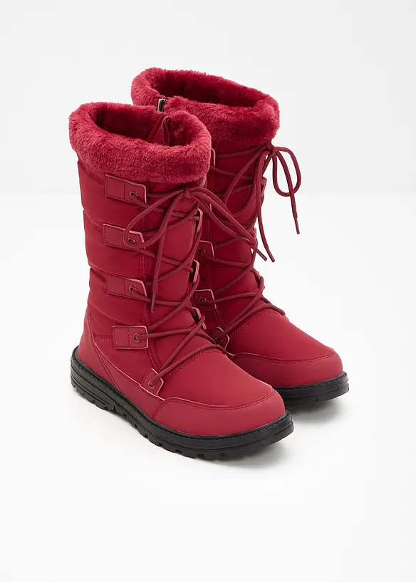 Schnürstiefel in rot - bonprix