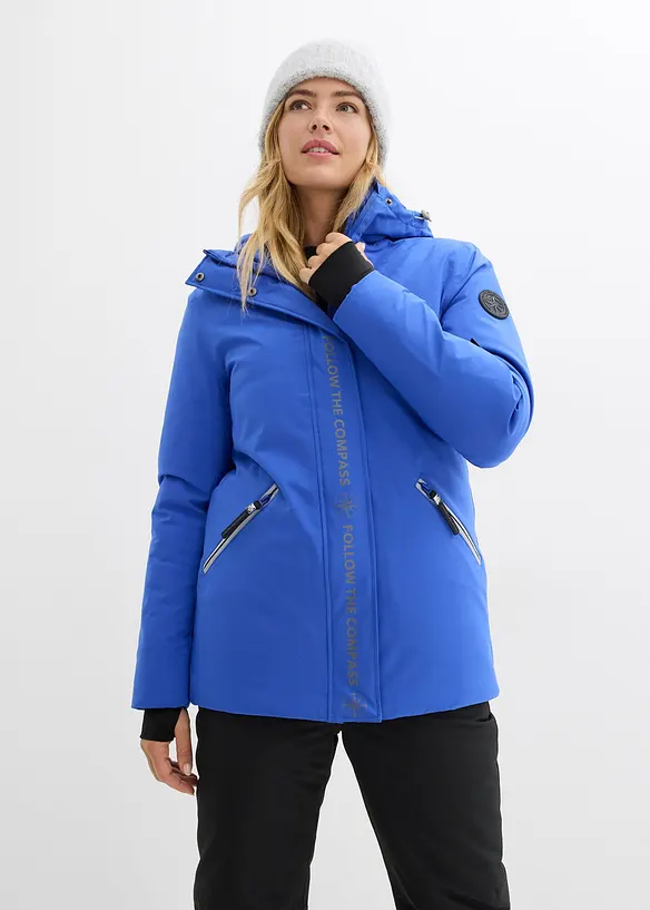 wasserdichte Ski Funktions-Jacke in blau von vorne (im Anschnitt) - bonprix
