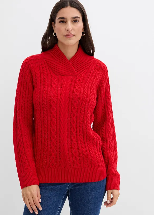 Pullover in rot von vorne (im Anschnitt) - bonprix Pullover in rot von vorne (im Anschnitt) - bonprix