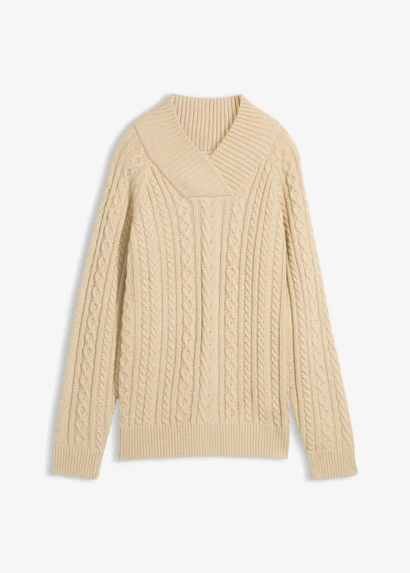 Pullover in beige von vorne - bonprix