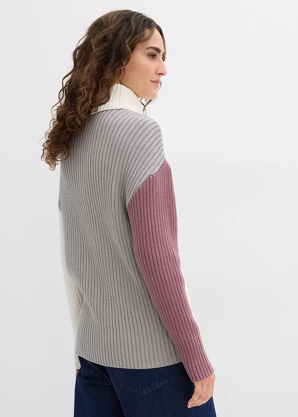 Rollkragenpullover in weiß von hinten (im Anschnitt) - bonprix Rollkragenpullover in weiß von hinten (im Anschnitt) - bonprix