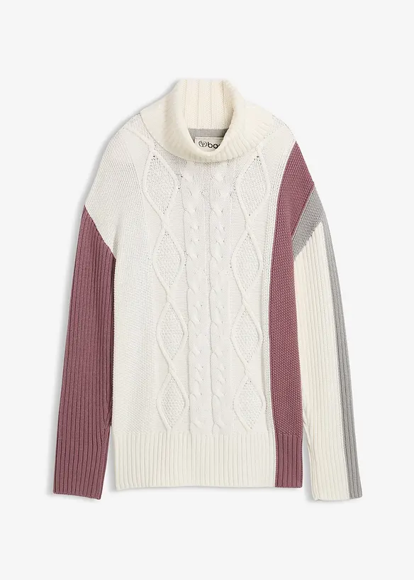 Rollkragenpullover in weiß von vorne - bonprix Rollkragenpullover in weiß von vorne - bonprix