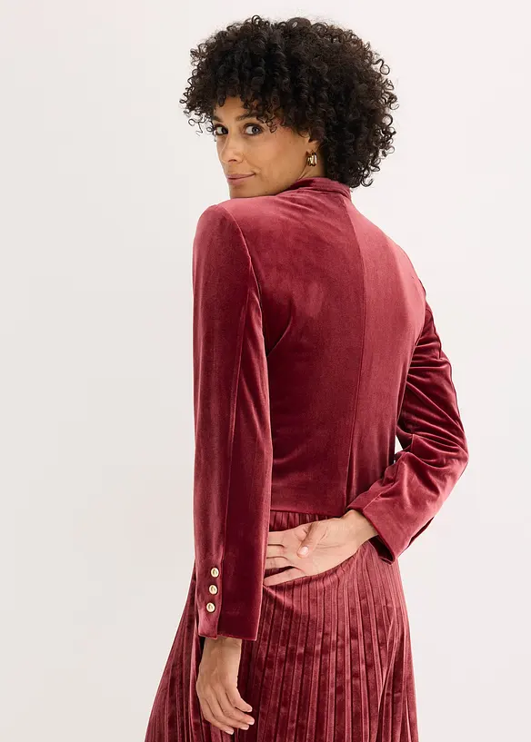 Samtjacke in rot von hinten (im Anschnitt) - bonprix