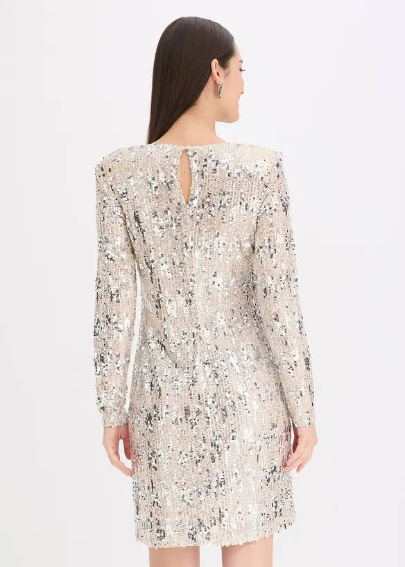 Paillettenkleid in gold von hinten (Totalaufnahme) - bonprix