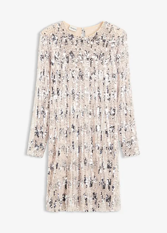 Paillettenkleid in gold von vorne - bonprix