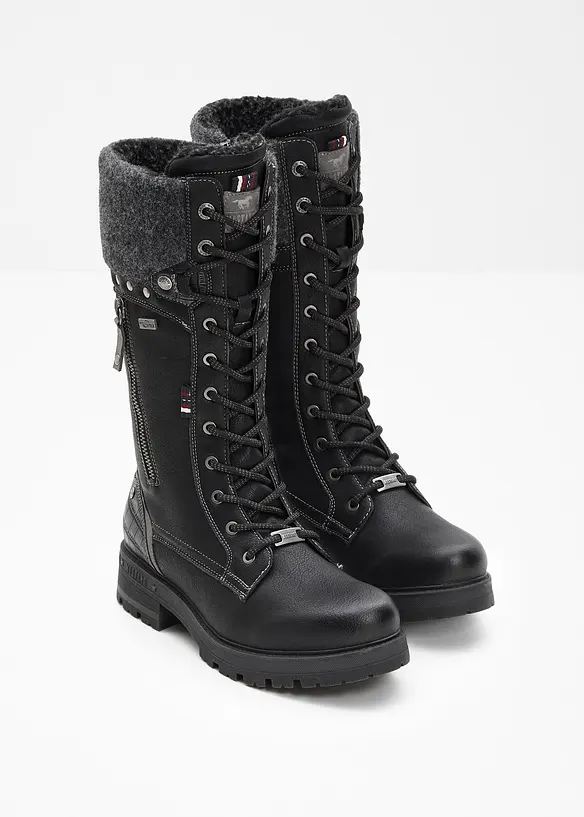 Mustang Schnürstiefel in schwarz - Mustang