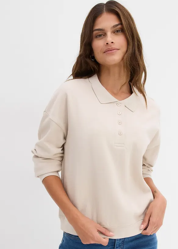 Sweatshirt aus reiner Bio-Baumwolle in grau von vorne (im Anschnitt) - bonprix Sweatshirt aus reiner Bio-Baumwolle in grau von vorne (im Anschnitt) - bonprix