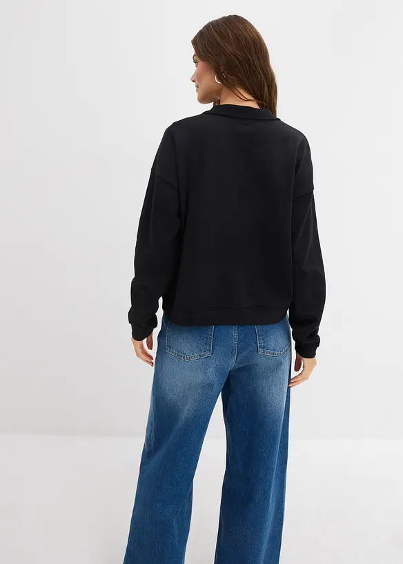 Sweatshirt aus reiner Bio-Baumwolle in schwarz von hinten (im Anschnitt) - bonprix Sweatshirt aus reiner Bio-Baumwolle in schwarz von hinten (im Anschnitt) - bonprix