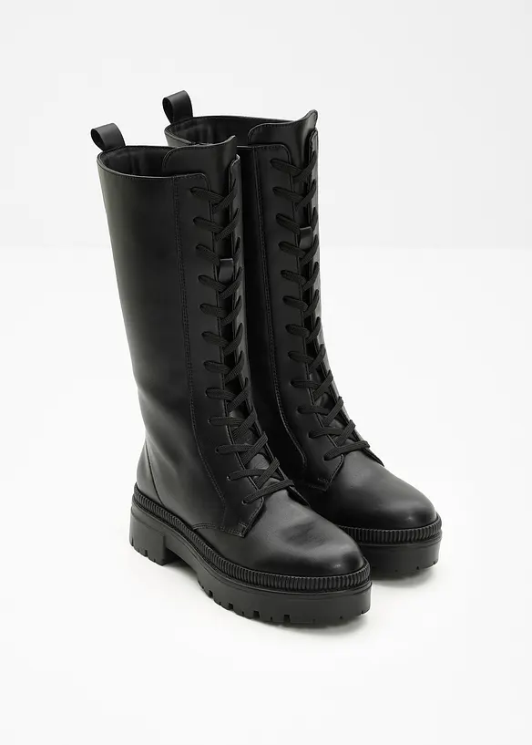 Schnürstiefel in schwarz - bonprix